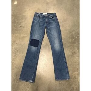 MOTHER Indigo Straight Leg Jeans with Patch